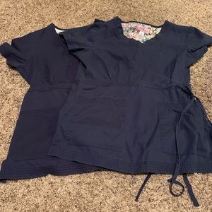 2 small scrub tops